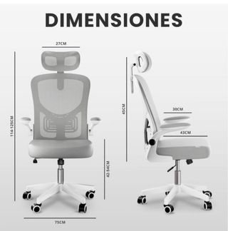 Silla de oficina ergonómica gris