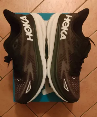 Hoka Clifton 9 Scarpe Uomo Nero/Grigio