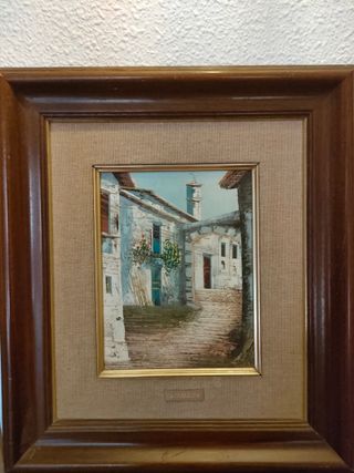 Cuadro J. Guillem Paisaje Pueblo