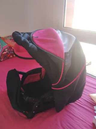 Coche de bebé Largo rosa y negro y silla