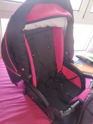 Coche de bebé Largo rosa y negro y silla