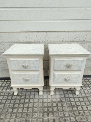 Cabecero y 2 mesitas vintage