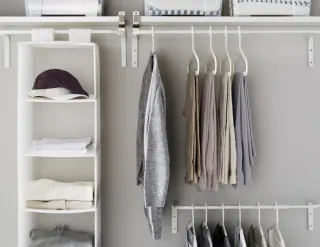 Colgador 6 compartimentos tela blanco