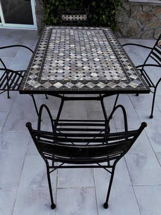 Mesa y 4 Sillas Jardín Mosaico