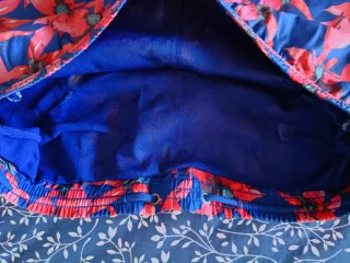 Bañador Zara Estampado Flores Azul Rojo,nuevo