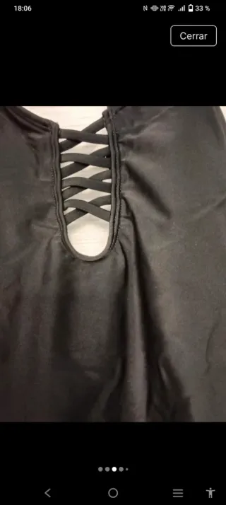 Bañador negro sexy, alto llega hasta la cintura