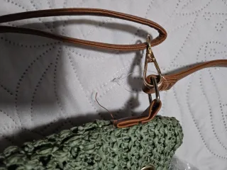 Bolso bandolera tejido verde y marrón