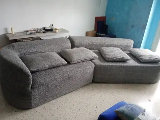 Sofá esquinero 4 plazas gris