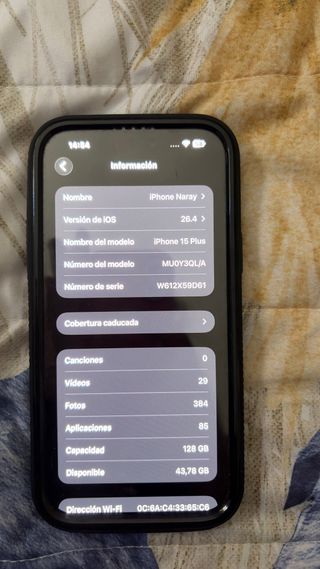 iPhone 15 Plus 128GB Negro