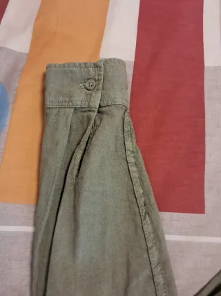 Camisa Pull&Bear verde cuello mao Talla M