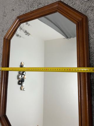 Specchio vintage ottagonale in legno