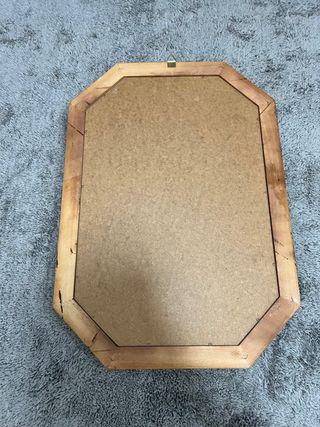 Specchio vintage ottagonale in legno