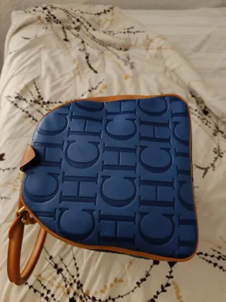 Bolso Carolina Herrera CH Azul Marrón.