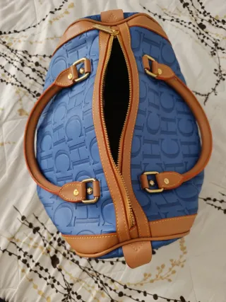 Bolso Carolina Herrera CH Azul Marrón.