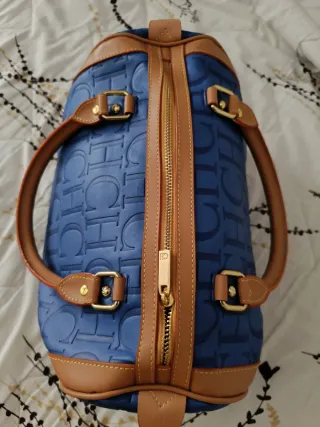 Bolso Carolina Herrera CH Azul Marrón.
