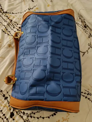 Bolso Carolina Herrera CH Azul Marrón.