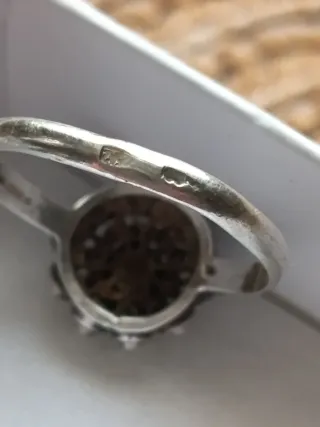 Anillo Plata Botón Charro