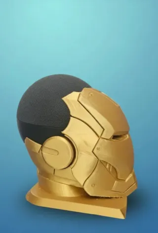 Soporte Alexa Echo Dot 4 y 5 Iron Man Máscara