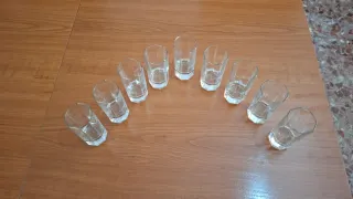 Bicchieri da shot in vetro spesso vintage