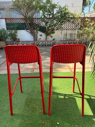Sillas altas Nardi de plástico rojas