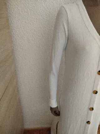 Vestido/Cárdigan canalé M aberturas