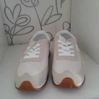 Zapatillas Mujer Talla 38 Beige y Blancas