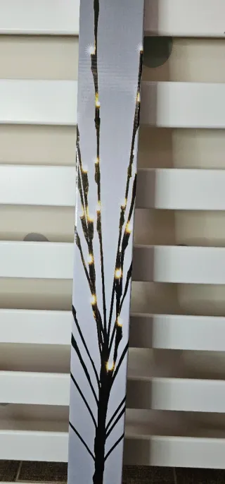 Árbol Luces LED Decorativo Negro/Dorado