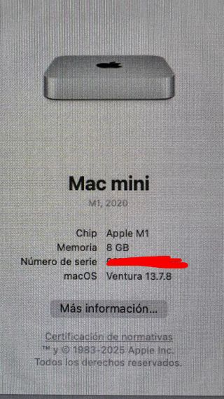 Mac Mini M1 8GB RAM / 512GB SSD