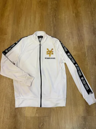 Felpa Zoo York Zip Bianca Logo Oro Vintage S
