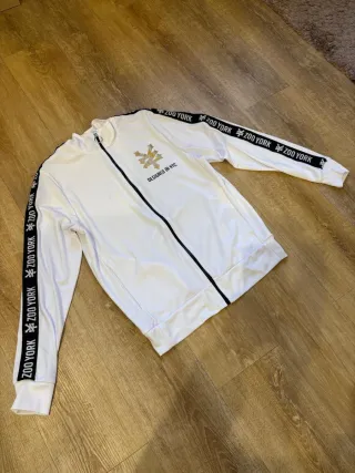 Felpa Zoo York Zip Bianca Logo Oro Vintage S
