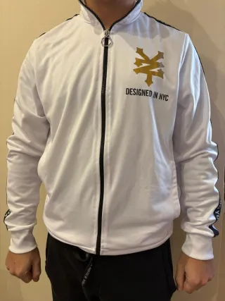 Felpa Zoo York Zip Bianca Logo Oro Vintage S