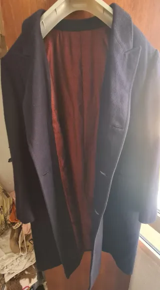 Abrigo marinero cruzado de  lana hecho a mano XL