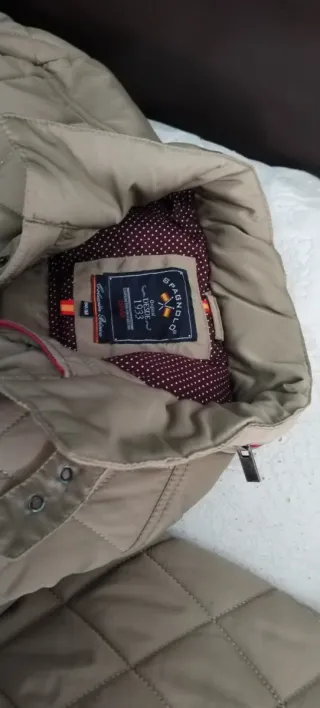 Chaqueta acolchada Spagnolo Beige/Roja