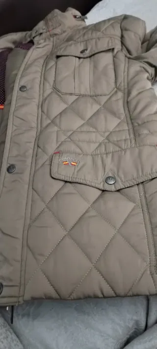 Chaqueta acolchada Spagnolo Beige/Roja