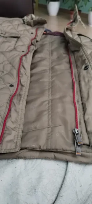 Chaqueta acolchada Spagnolo Beige/Roja