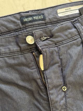 Pantalone Antony Morato uomo 44 blu chino cerniera