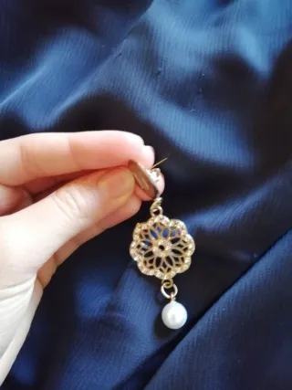 Vestido largo niña azul