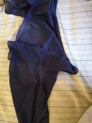 Vestido largo niña azul con belo