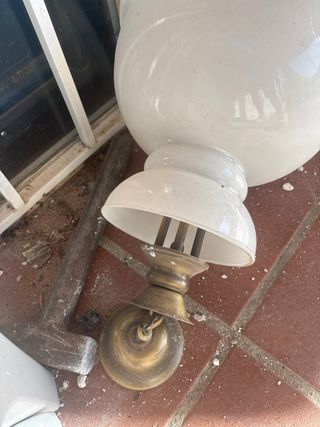 Lámpara de techo vintage porcelana y metal