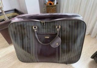 Conjunto Maletas Vintage Marrón Rayas