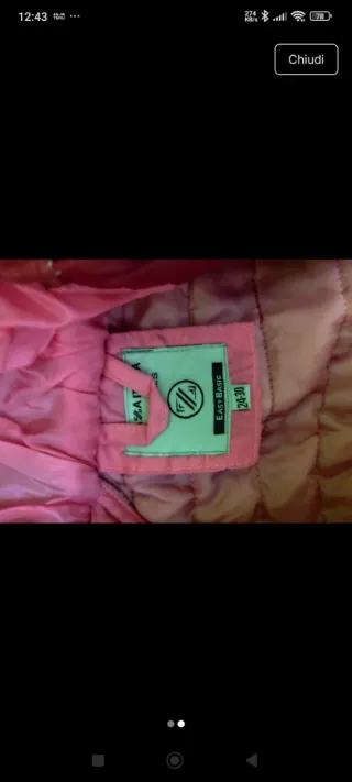 Giacca bambina imbottita rosa