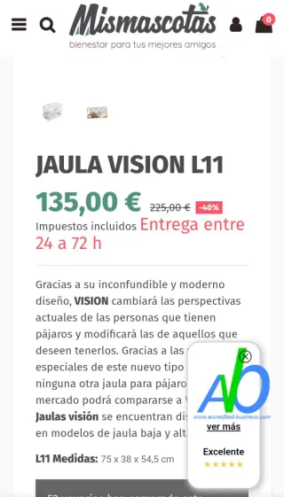 Jaula Visión L 11 Beige/Transparente