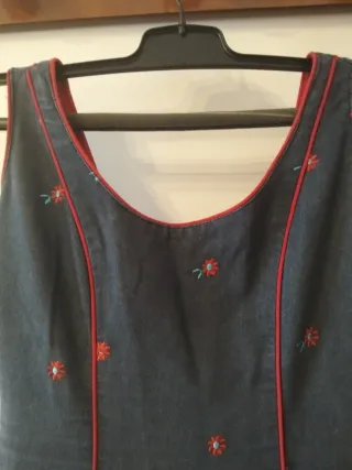 Traje Flamenca Azul y Rojo