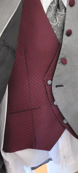 Traje Novio Thomas Pina Gris y Morado