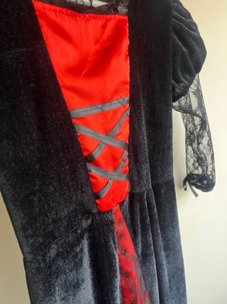 Disfraz Vampira Negro y Rojo Talla Única 8-9 años