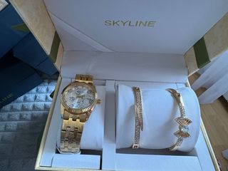 Set de Reloj y Pulseras Skyline Dorado