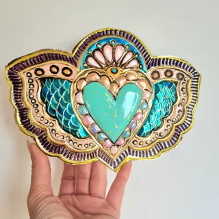 Sagrado Corazón Ex Voto Decorativo