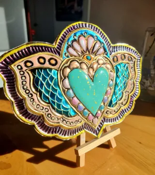 Sagrado Corazón Ex Voto Decorativo