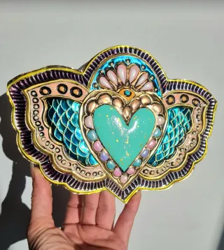 Sagrado Corazón Ex Voto Decorativo