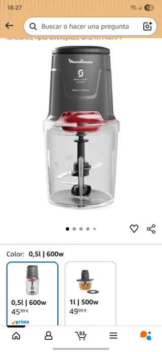 Picadora Moulinex Moulinette Easypress 500ml